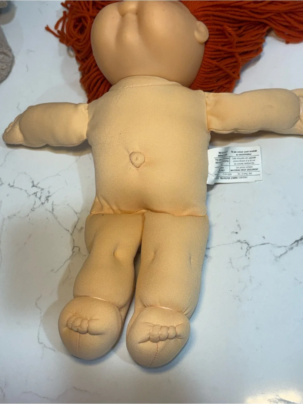 Vintage 1989 Cabbage Patch Doll Coleco Head Mold #20 Red Hair Blue Eyes Pjs